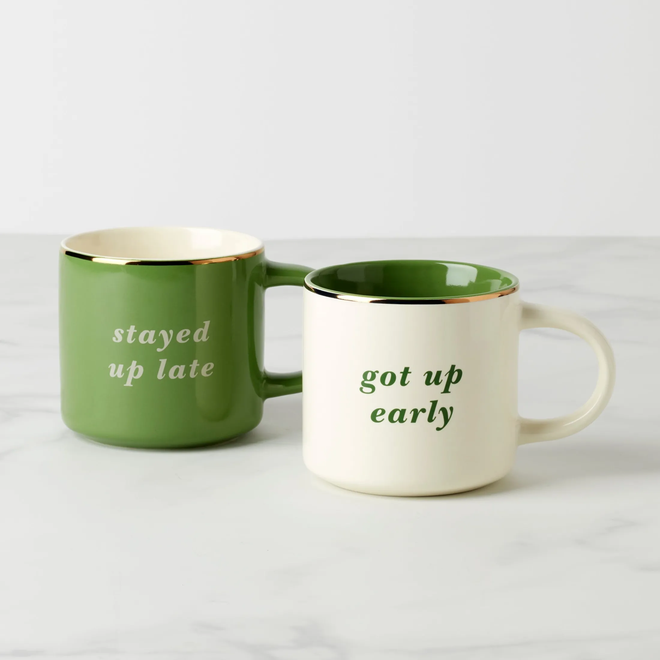 Two of a Kind Got Up Early & Stayed Up Late Mugs, Set of 2