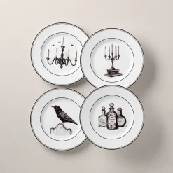 Vintage Halloween Dessert Plates, Set of 4