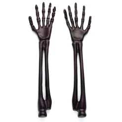 Vintro Halloween Skeleton Black Satin 2-Piece Salad Servers