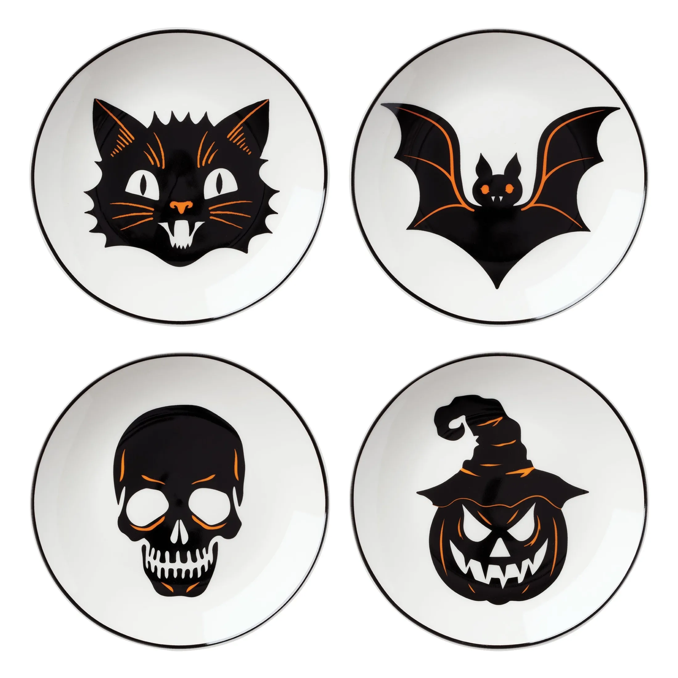 Vintro Halloween Tidbit Plates, Set of 4