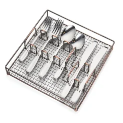 Waylen 40-Piece Flatware Set with Rustic Caddy