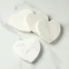 White Marble Heart Coasters, Set of 4