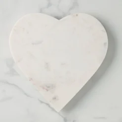 White Marble Heart Shaped Serving Board