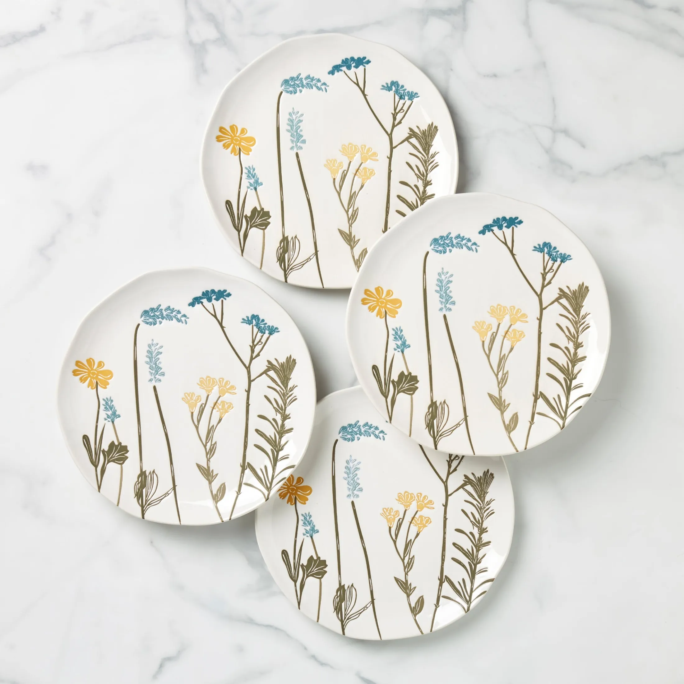 Wildflowers Accent Plates, Set of 4
