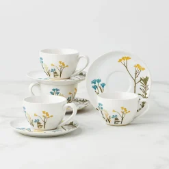 Wildflowers 8-Piece Espresso Cups & Saucers Set