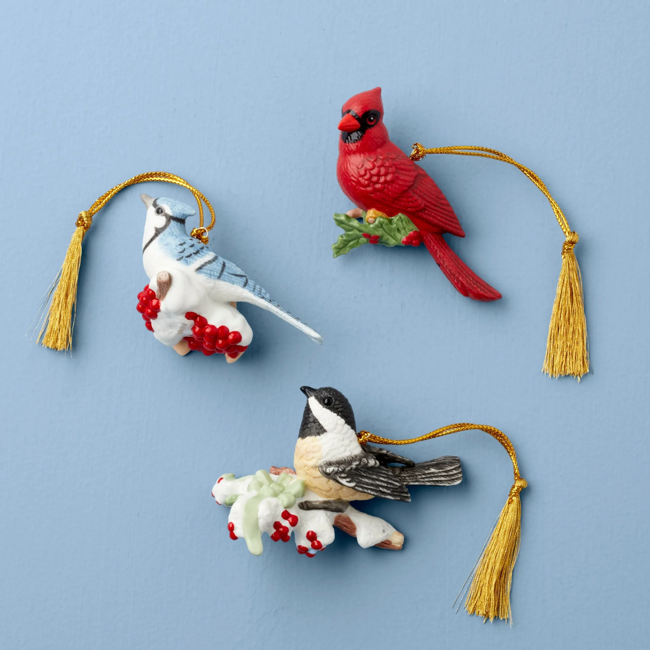 Winter Birds Ornaments, Set of 3