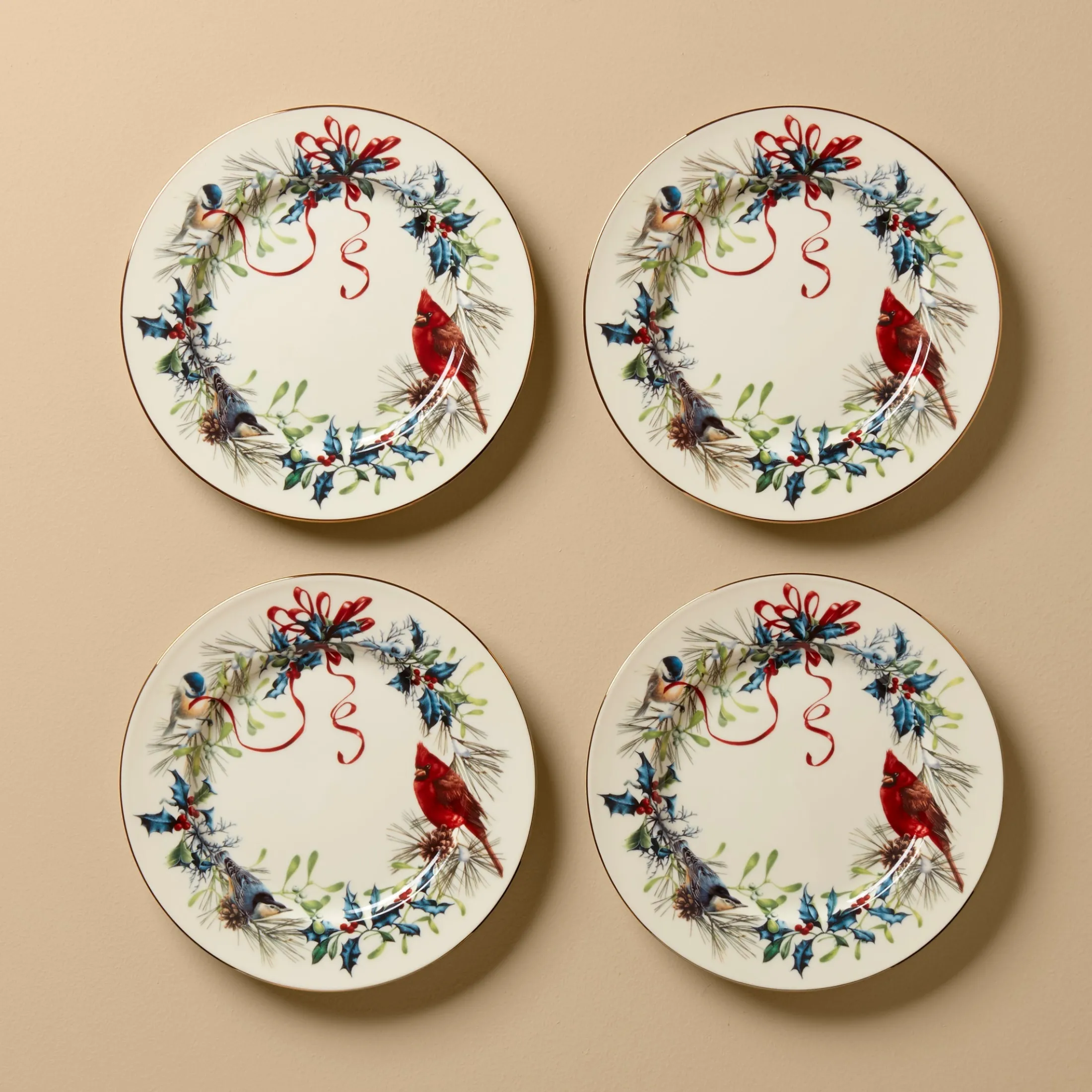 Winter Greetings Salad Plates, Set of 4