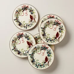 Winter Greetings Salad Plates, Set of 6