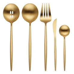 Zephyr Gold Satin 45-Piece Flatware Set